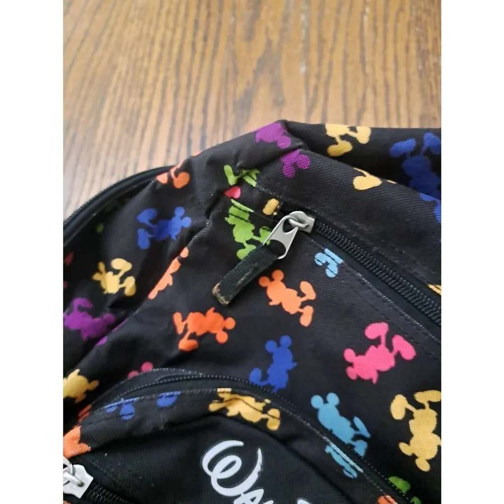 Disney Parks Mickey Mouse Backpack Black Multicolor Silhouette 18